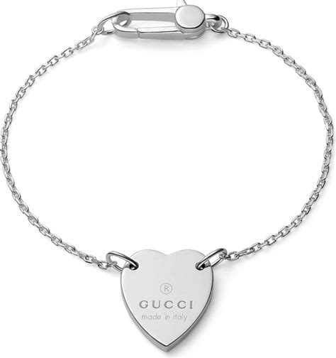 trademark heart chain bracelet gucci|Gucci sterling silver heart necklace.